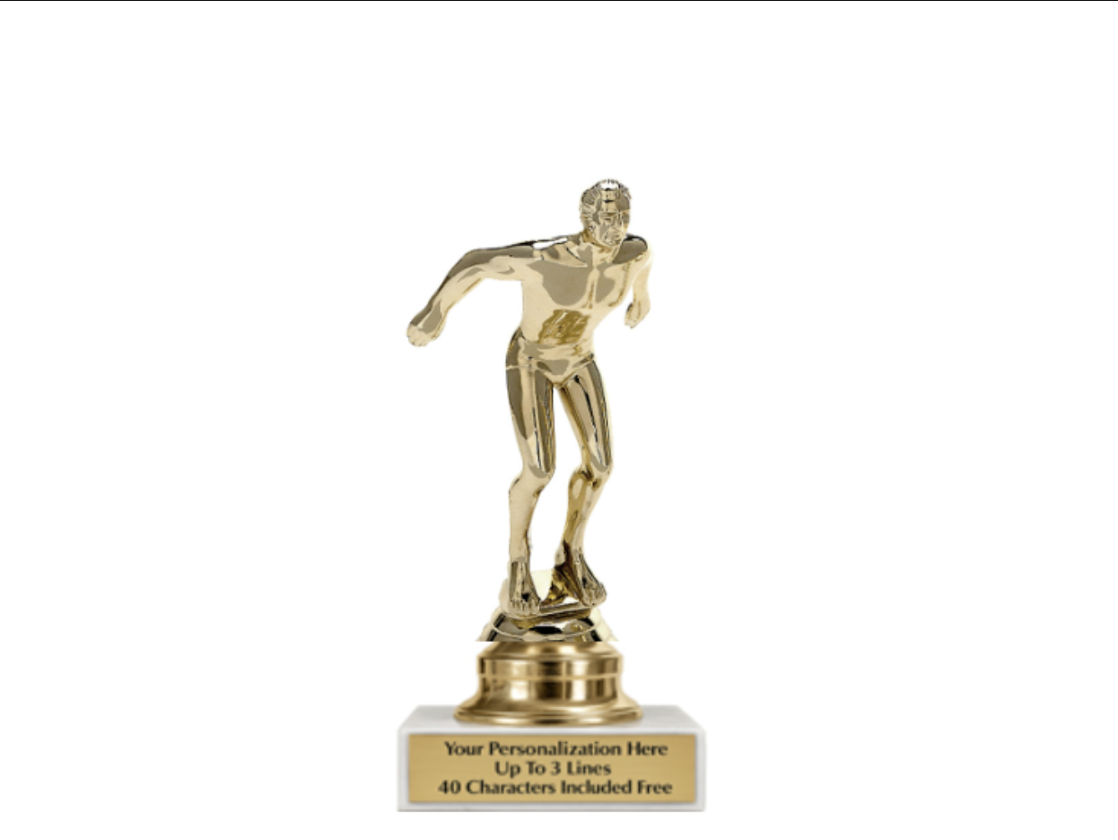 Swim meet award - participation trophy.
