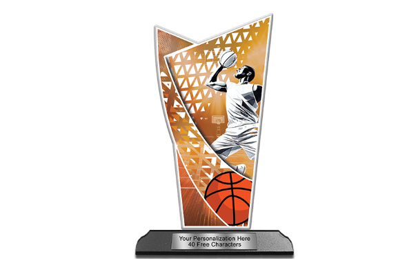 Basketball acrylic trophy.